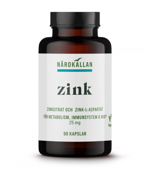 Zink 90 kapslar 25 mg - Närokällan