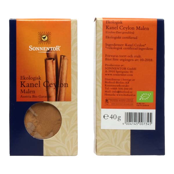 Äkta kanel Ceylon Pulver Eko 40g - Sonnentor