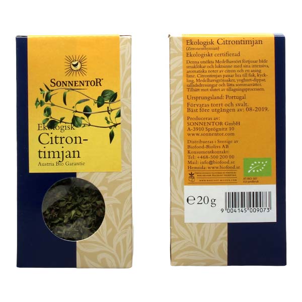 Citrontimjan Ekologisk 20g - Sonnentor